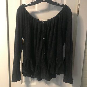 "VINTAGE SAVANA"  Black Peasant Style Sweater